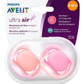 2 Chupetes Ultra Air lisos 6-18 meses Pink