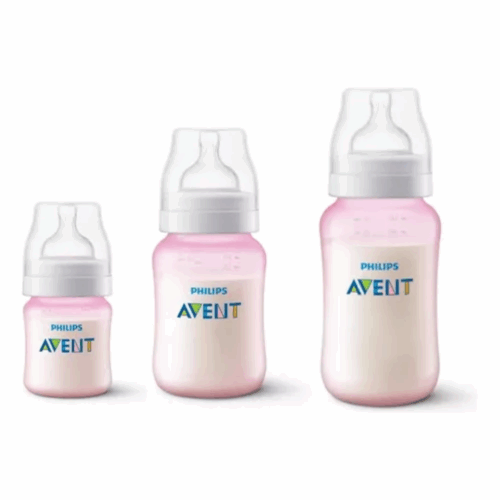 Set mamadera anti-colic 125 ML+260ML+330 ML Rosa - Imagen 3