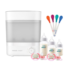 Pack Avent Esterilizador Eléctrico - 3 Mamaderas - 4 Cucharas - 2 Chupetes Nocturno