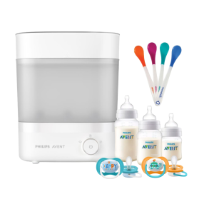 Pack Avent Esterilizador Eléctrico - 3 Mamaderas - 4 Cucharas - 2 Chupetes Tortuga