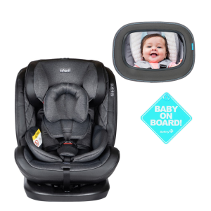Silla auto I-Giro 360°- Letrero Bebe a Bordo - Espejo retrovisor infantil