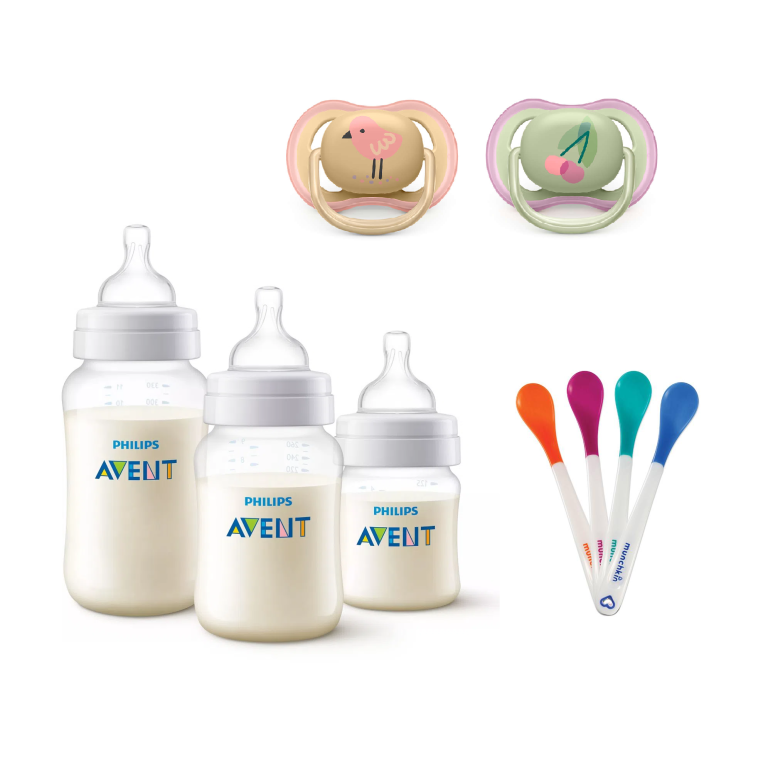 Set Avent 9pzs mamaderas-cucharas-chupetes Cereza
