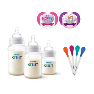 Set Avent 9pzs mamaderas-cucharas-chupetes Pingüino