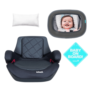 Alzador Go Isofix Black Stone letrero espejo almohadilla cervical