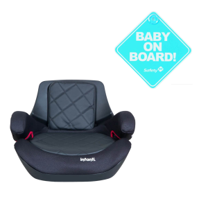 Silla Auto Alzador Go Isofix Black Stone letrero bebe