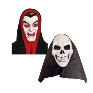 Pack 2 Mascaras Dracula y Calavera Blanca  Halloween libre de BPA