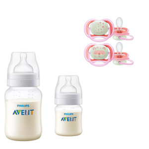 Mamaderas Anticolic 125, 260 ml  + 2 Chupetes 6-18m