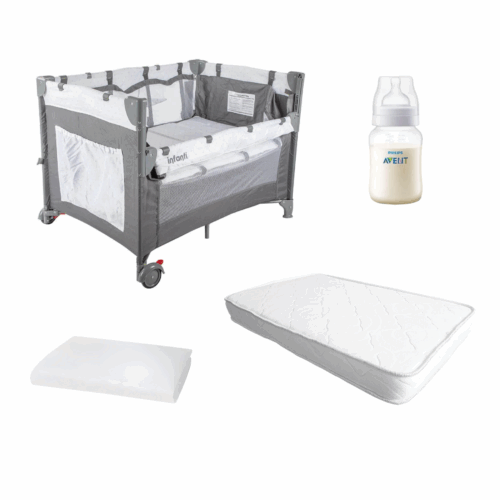 Cuna playard Always Together colchón - Protector y Mamadera Avent