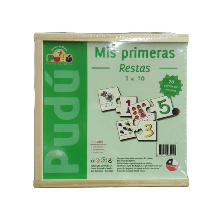 Juego de madera Pudú Mis Primeras Restas 1 al 10