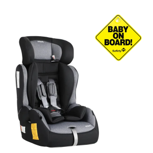 SILLA AUTO BUTACA GRAND PRIX NEGRO MÁS LETRERO BABY ON BOARD