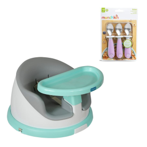 SILLA DE COMER PORTÁTIL & GIRATORIA I-TWIST MÁS SET DE 3 CUCHARAS COLORES SURTIDOS