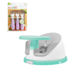 SILLA DE COMER PORTÁTIL  GIRATORIA I-TWIST MÁS SET 3 TENEDORES