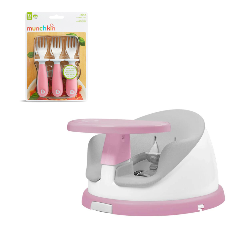 SILLA DE COMER PORTÁTIL  GIRATORIA I-TWIST MÁS SET TENEDORES