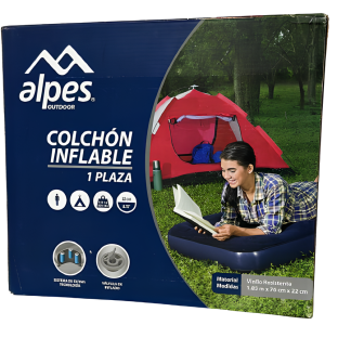 Colchón inflable Alpes Outdoor 1 Plaza 185x76x22 cm