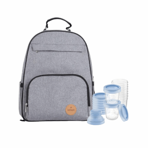 Pack Mochila maternal Oak + Set de 10 vasos de almacenamiento