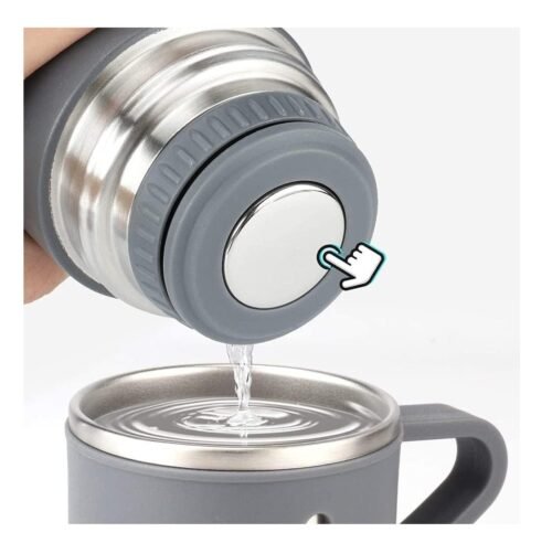 Set super lonchera + termo con 3 tasas gris + 3 cucharas - Imagen 2