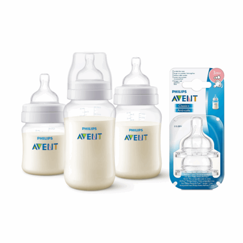 Set mamadera anti-colic 125 ML+260ML+330 ML + 2 Tetinas 3m+ - Imagen 4