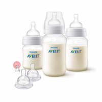 Set mamadera anti-colic 125 ML+260ML+330 ML + 2 Tetinas 3m+
