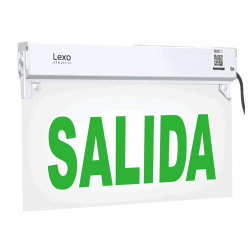 LETRERO LED CON TEXTO “SALIDA”