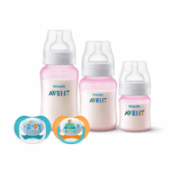 Set 3 Mamaderas Pink + Set de 2 chupetes 6-18 meses Tortuga
