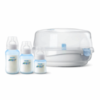 Set Esterilizador a vapor para microondas + 3 Mamaderas Blue