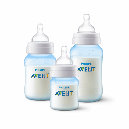 Pack 6 mamaderas Anticolic 125ml,260ml,330ml Avent Azul - Imagen 4