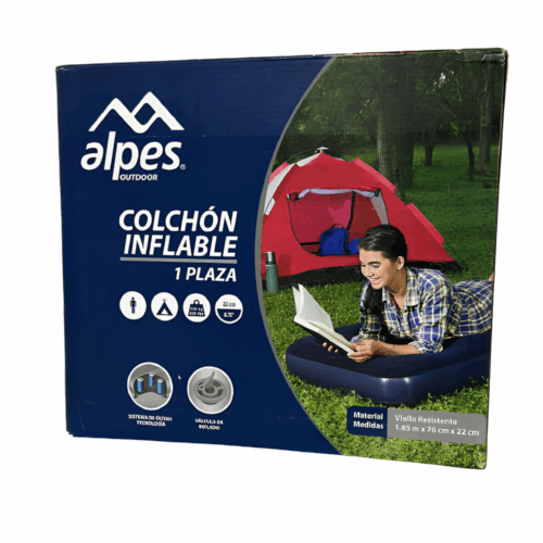 Colchón inflable Alpes Outdoor 1 Plaza mas luz panel solar - Imagen 7
