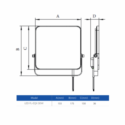 Proyector LED Floodlight-EQII 30W-5700-GY-GP   OPPLE - Imagen 5
