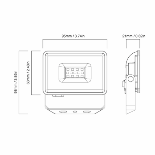 Proyector LED de Exteriores IP65,10W 900lm Blanco Cálido 220V SEC  DEMASLED - Imagen 2