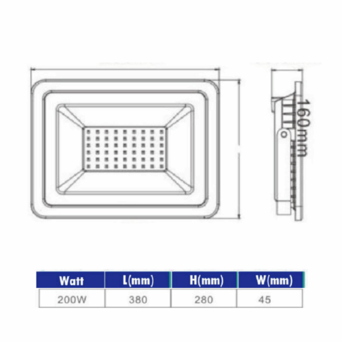 Proyector Led Slim STANFORD 3000K 200W (FL) - Imagen 2