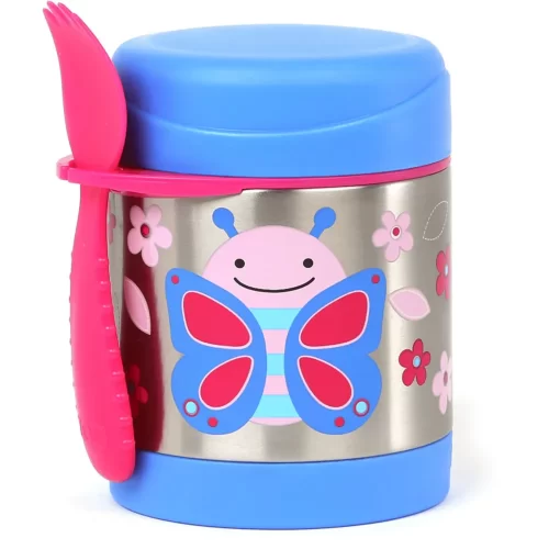 Pack Escolar Animales Lonchera Flamenco + Termo Mariposa  y 3 cucharas Lavanda - Imagen 7