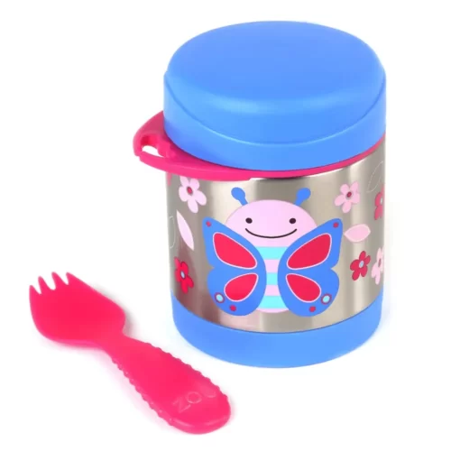 Pack Escolar Animales Lonchera Flamenco + Termo Mariposa  y 3 cucharas Lavanda - Imagen 6