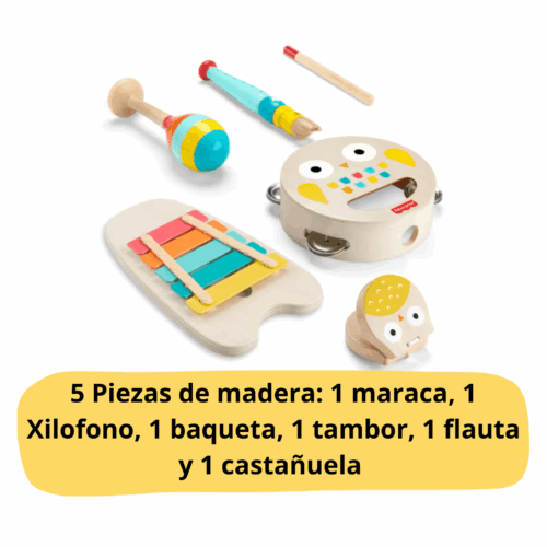 Set Musical Fisher-Price , juego creativo, 6 piezas de madera - Imagen 3