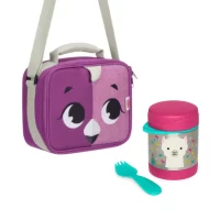 Pack Escolar Animales Lonchera Flamenco  + Termo Llama